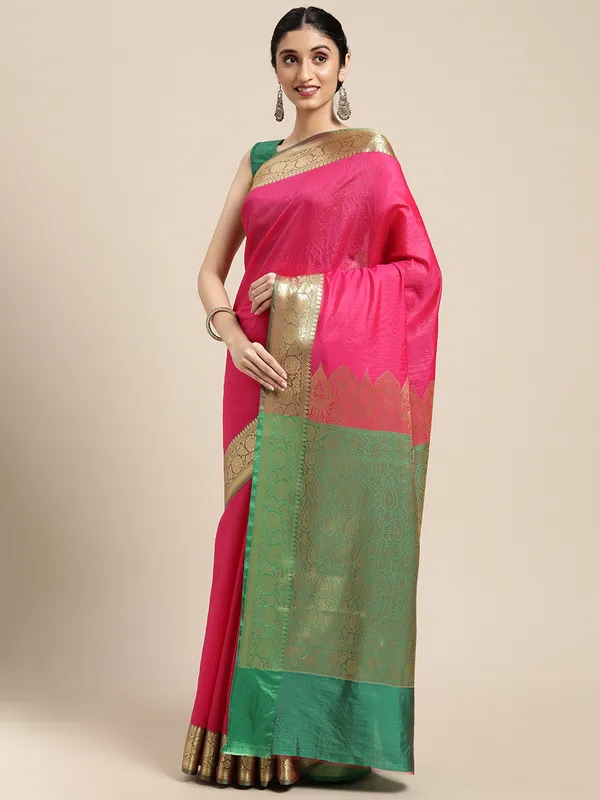 Pink_Valkalam_Katan_Silk_Banarasi_Sarees_For_Women_GEKH27