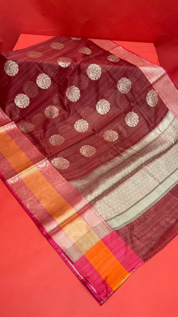 Pink_Matka_Silk/Silk_Blend_Banarasi_Sarees_For_Women_GEMTKSLK_11