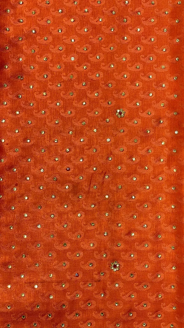 Humairah_Presents_Orange_Tanchoi_Silk_Low_Stone_Work_with_Contrast_Blue_Pallu_Zari_Border_and_Purple_Blouse