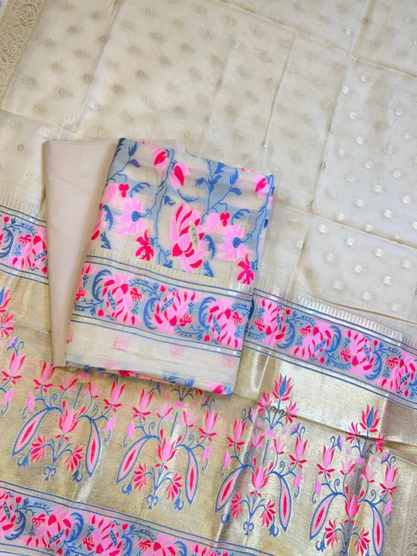 Cream_Jamdani_Weave_Cotton_Banarasi_3_pcs_Suit_Set_600SKL_JM18