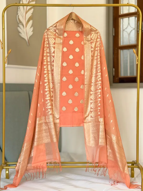 Orange_Mal_Chanderi_Lorex_Zari_Booti_Banarasi_Suit_With_Chanderi_Weave_Dupatta_150PNJ_MCL4