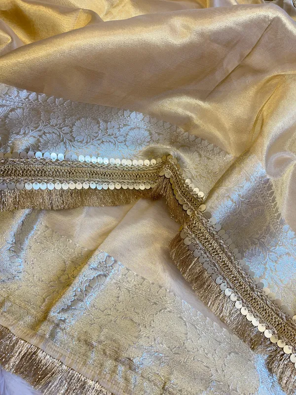 Light_Gold_Tissue_Silk_Plain_Banarasi_Saree_with_Lace_work_Zari_Border_BFS_TL6