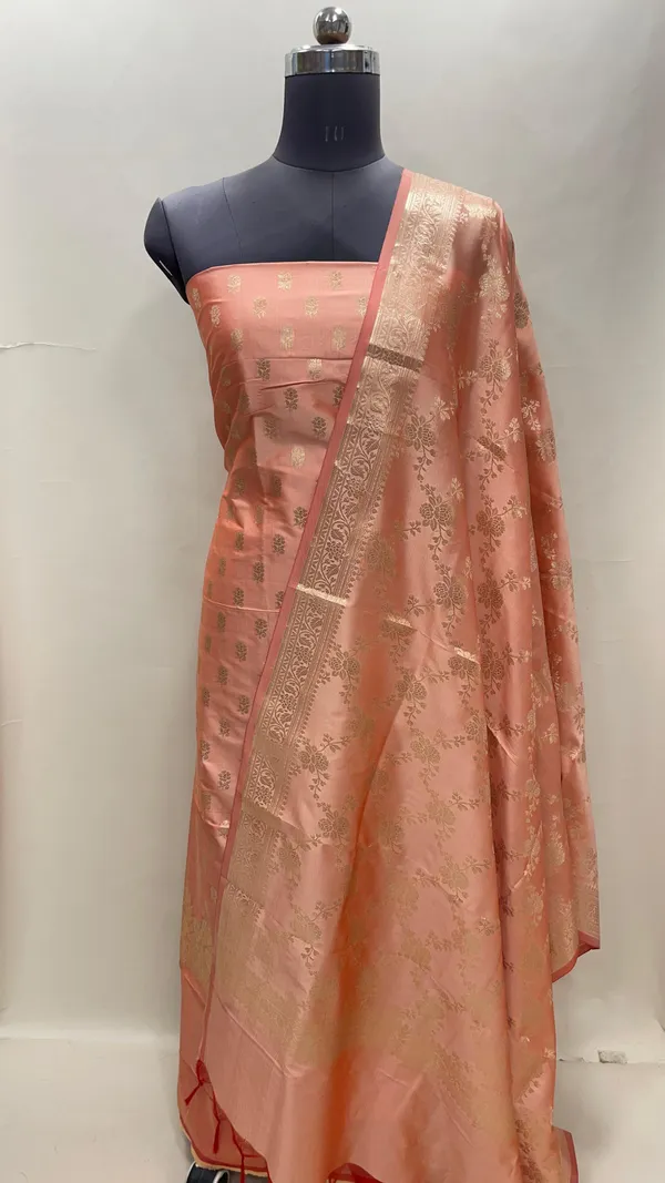 Peach_Semi_Katan_Silk_Handloom_Banarasi_3_pcs_Suit_Set_MUB_SK37