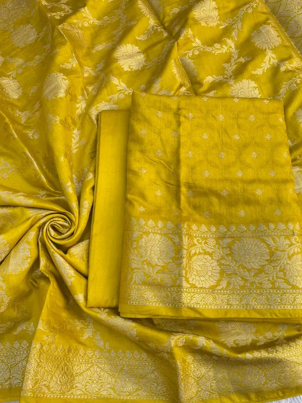 Gold_Viscose_Silk_Banarasi_Suit_with_Zari_Chunri_Booti_&_Floral_Jaal_Dupatta_1050BFS_SV7