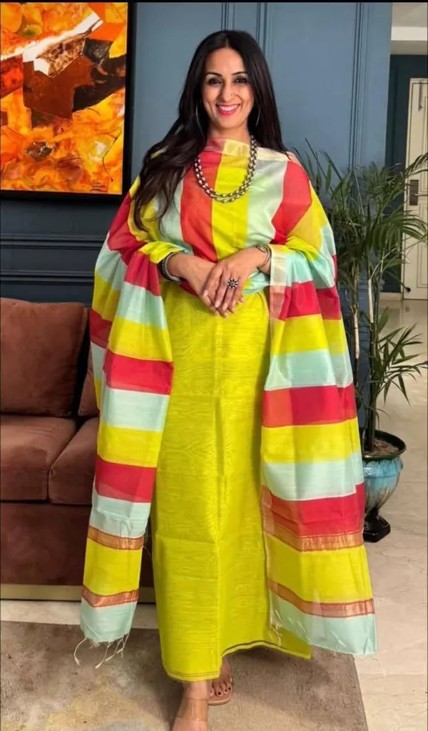 Lime_Yellow_Cotton_Silk_Banarasi_Suit_with_Multicolor_Stripe_Dupatta_750SKL_CS19