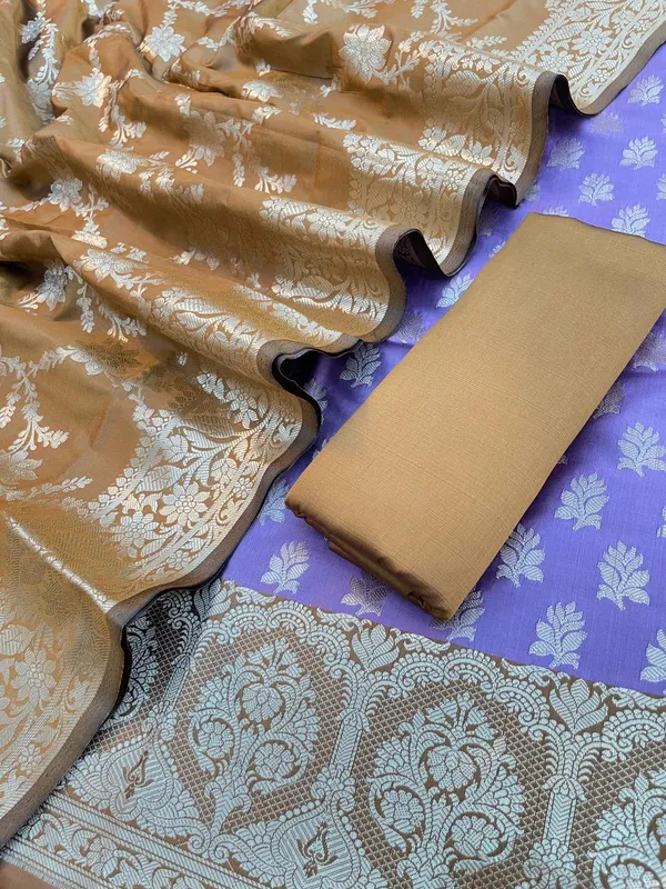 Purple_Semi_Silk_Floral_Zari_Banarasi_Suit_with_Contrast_Mustard_Border_&_Floral_Jaal_Dupatta_78ASD_KS6