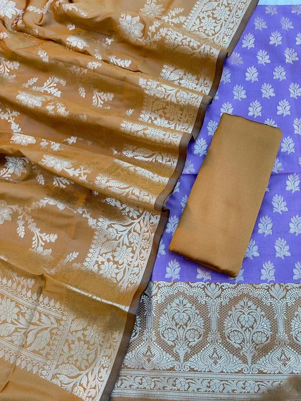 Purple_Semi_Silk_Floral_Zari_Banarasi_Suit_with_Contrast_Mustard_Border_&_Floral_Jaal_Dupatta_78ASD_KS6