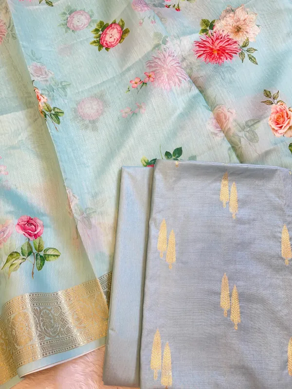 Light_Blue_Pure_Mercerise_Silk_Floral_Zari_Dual_Booti_with_Digital_Print_Dupatta_Suit_Set