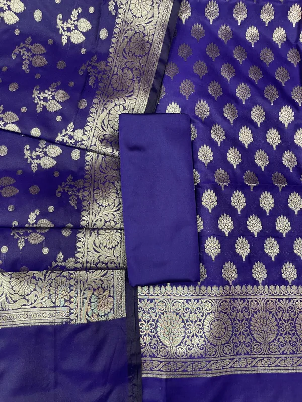 Indigo_Blue_Semi_Silk_Floral_Booti_Banarasi_3_pcs_Suit_Set_900AJ_SK1