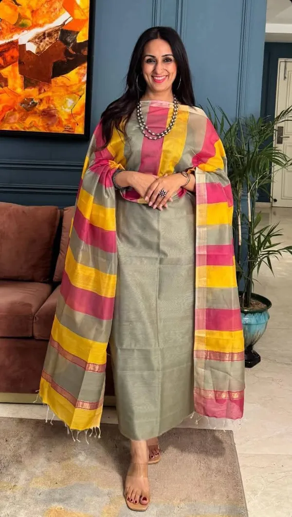 Elegant_Olive_Green_Cotton_Silk_Banarasi_Suit_with_Multicolor_Stripe_Dupatta_750SKL_CS15