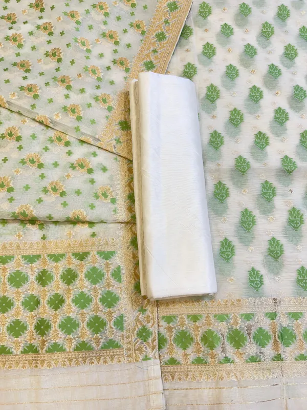 White_Pure_Cotton_Dyable_Floral_Green_Minakari_Zari_Booti_Banarasi_Suit_160AJ_PCTN13