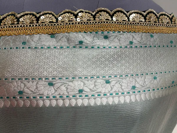 Humairah_Presents_Sea_Green_Lace_Work_Zardozi_Pattern_Patch_Work_Saree_with_Jacquard_Blouse