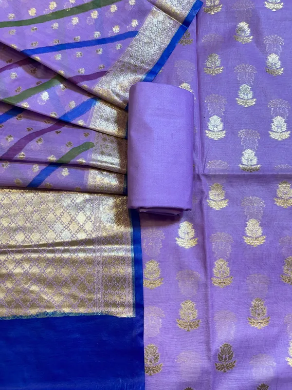 Light_Purple_Pure_Mercerised_Silk_Banarasi_3_pcs_Suit_Set_with_Stripe_Rangkaat_Dupatta_1250SKL_MS6