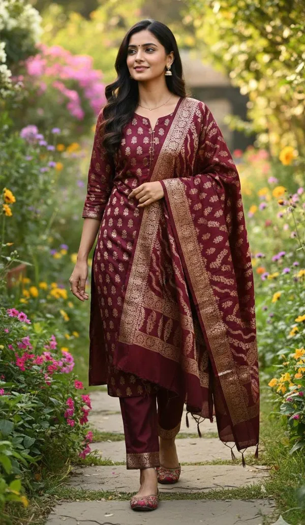 Wine_Dyable_Katan_Silk_Floral_Zari_Booti_Banarasi_Suit_with_Aada_Stripe_Zari_Jaal_Dupatta_1100SKL_KSD1