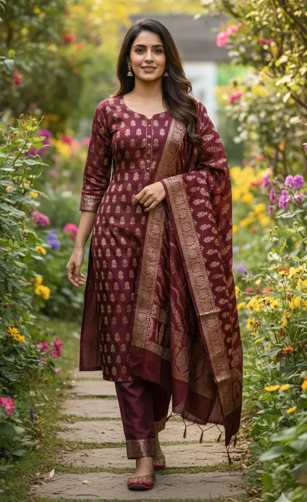 Wine_Dyable_Katan_Silk_Floral_Zari_Booti_Banarasi_Suit_with_Aada_Stripe_Zari_Jaal_Dupatta_1100SKL_KSD1