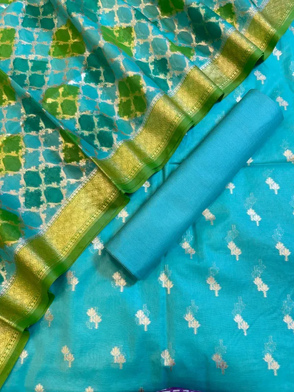 Seagreen_Pure_Cotton_Lorex_weave_Dual_Zari_Booti_Banarasi_Suit_1300IM_PCL18