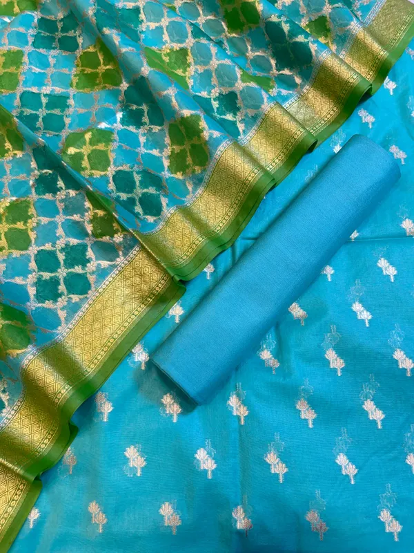 Seagreen_Pure_Cotton_Lorex_weave_Dual_Zari_Booti_Banarasi_Suit_1300IM_PCL18
