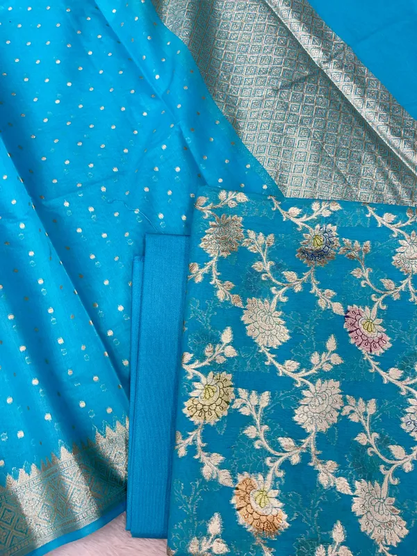 Pure_Mercerised_Sky_Blue_Floral_Minakari_Handbrush_Jaal_With_Chunri_Booti_Dupatta_Skl_Pmh2