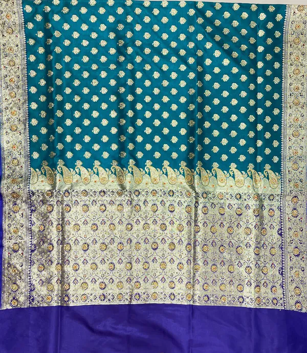 Humairah_Presents_Seagreen_Satin_Silk_Floral_Zari_Booti_Heavy_Stone_Work_Banarasi_Saree_with_Contrast_Purple_Pallu_and_Purple_Blouse_JA30_HW