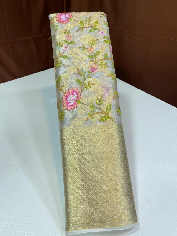 Off_white_Tissue_Silk_Floral_Embroidery_Reham_Jaal_with_Skirt_Border_Banarasi_Saree_MS_TS31