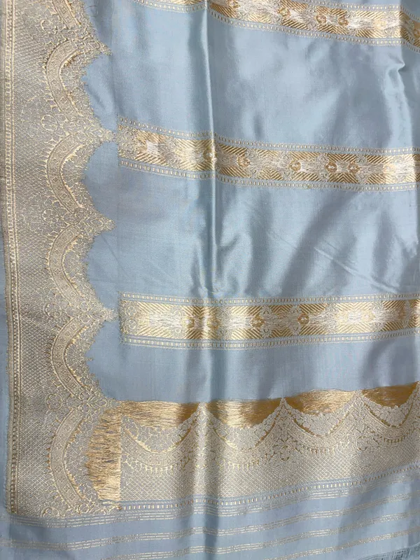 Pure_Handloom_Grey_Katan_Silk_Silver_Zari_Booti_Kadhwa_Banarasi_3_pcs_Suit_Set_14000PR_KS1