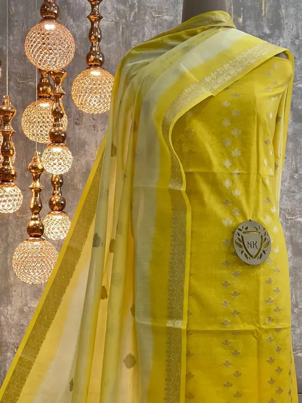 Yellow_Cotton_Silk_Banarasi_Suit_with_Silver_Zari_Booti_&_Elegant_Tassel_Dupatta_1050SKL_CSP3