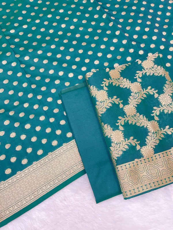 Seagreen_Handloom_Cotton_Silk_Banarasi_3_pcs_Suit_Set_RHN_7