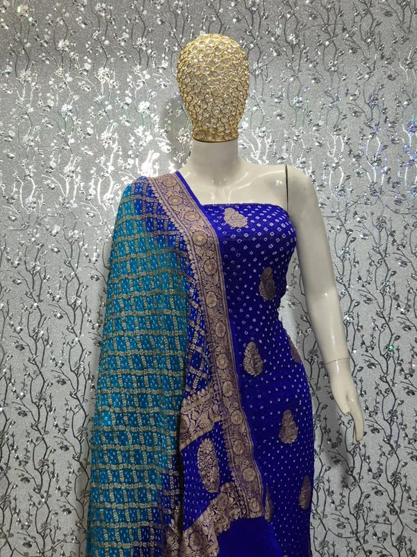 Pure_Handloom_Royal_Blue_Khaddi_Georgette_Banarasi_Suit_with_Contrast_Bandhani_Dupatta_78SKL_KG3
