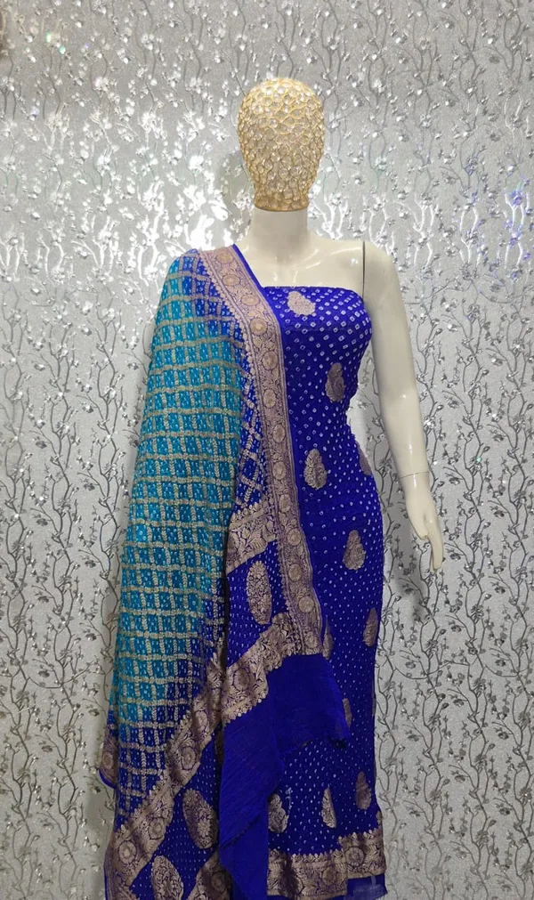 Pure_Handloom_Royal_Blue_Khaddi_Georgette_Banarasi_Suit_with_Contrast_Bandhani_Dupatta_78SKL_KG3