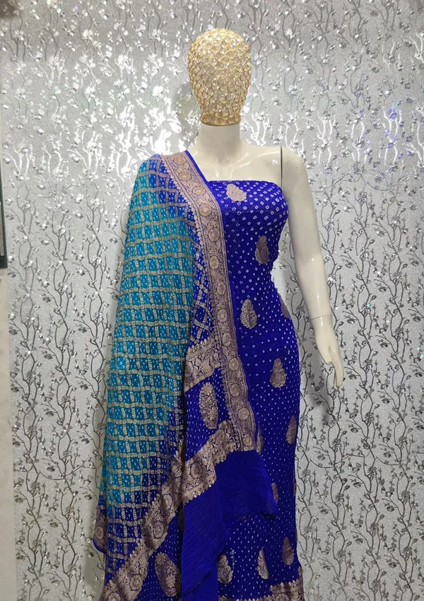 Pure_Handloom_Royal_Blue_Khaddi_Georgette_Banarasi_Suit_with_Contrast_Bandhani_Dupatta_78SKL_KG3