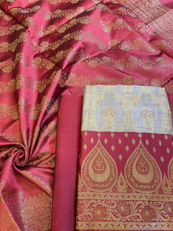 Tussar_Cotton_Alfi_Zari_Jaal_Contrast_Maroon_Silk_Border_Banarasi_Suit_55IM_CTN7