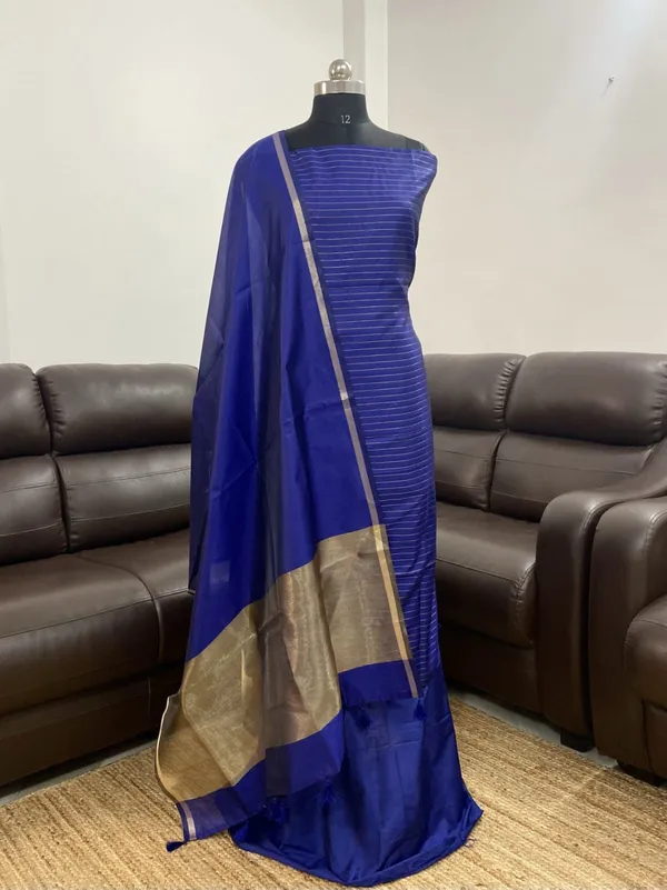 Blue_Cotton_Silk_Stripe_Zari_Patti_Banarasi_3_pcs_Suit_Set_600SKL_CS9