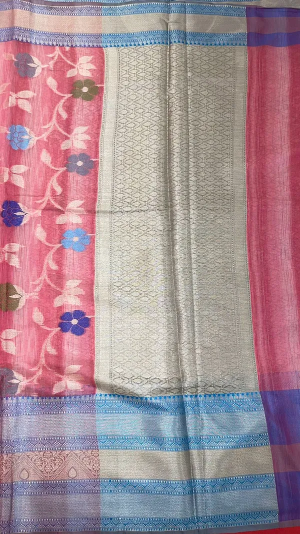 Pink_Matka_Silk/Silk_Blend_Banarasi_Sarees_For_Women_GEMTKSLK_195_P