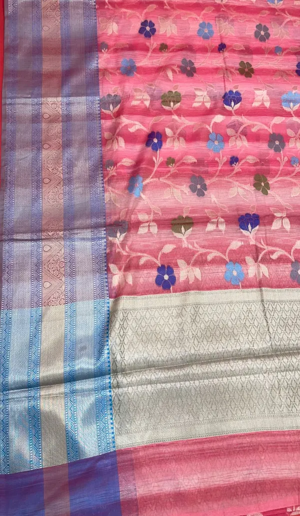 Pink_Matka_Silk/Silk_Blend_Banarasi_Sarees_For_Women_GEMTKSLK_195_P