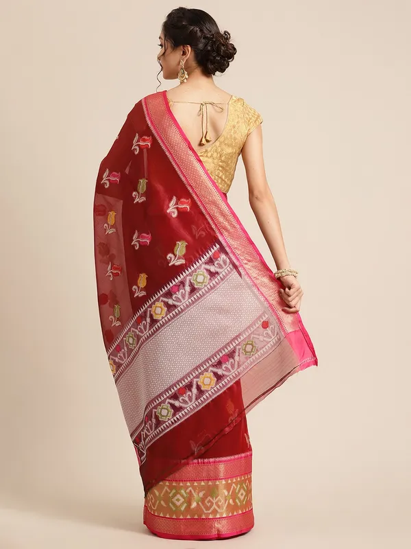 Maroon_Art_Silk_Banarasi_Sarees_For_Women_GEASF_34