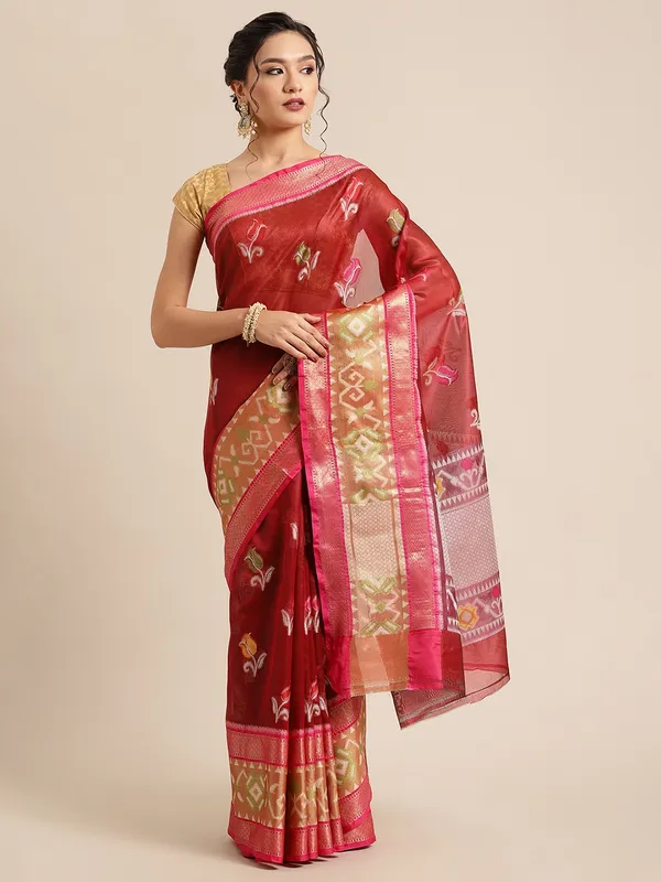 Maroon_Art_Silk_Banarasi_Sarees_For_Women_GEASF_34