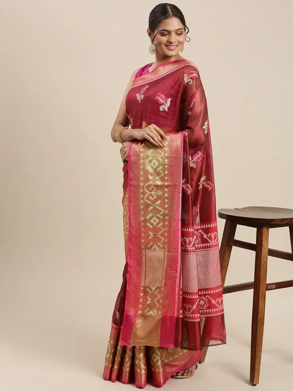 Maroon_Art_Silk_Banarasi_Sarees_For_Women_GEASF_34