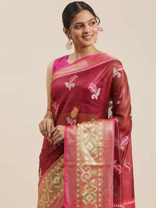 Maroon_Art_Silk_Banarasi_Sarees_For_Women_GEASF_34