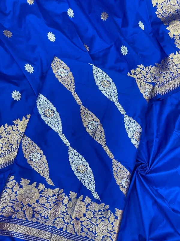 Pure_Handloom_Blue_Katan_Silk_Gold_and_Silver_Zari_Aada_Stripe_Kadhwa_Banarasi_3_pcs_Suit_Set_14000PR_KS11
