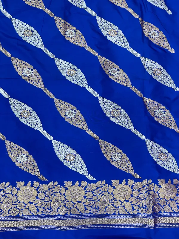 Pure_Handloom_Blue_Katan_Silk_Gold_and_Silver_Zari_Aada_Stripe_Kadhwa_Banarasi_3_pcs_Suit_Set_14000PR_KS11