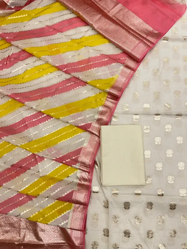 Ivory_White_Pure_Cotton_Handbrush_Dupatta_Banarasi_3_pcs_Suit_Set_IM_PCHBK3