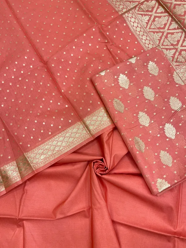 Peach_Pure_Cotton_Self_Design_Banarasi_3_pcs_Suit_Set_IM_PCSD2