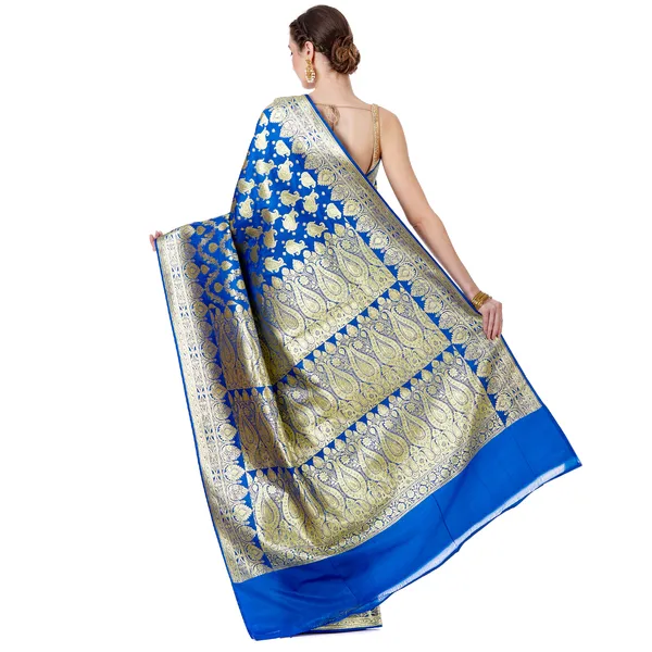 Humairah_Presents_Blue_Satin_Silk_Saree_With_Blouse_Piece(JA36)