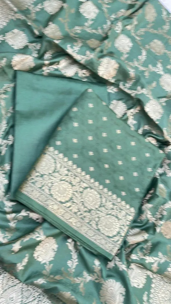 Dark_Green_Viscose_Silk_Banarasi_Suit_with_Zari_Chunri_Booti_&_Floral_Jaal_Dupatta_1050BFS_SV10