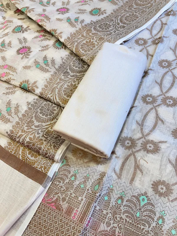 Beige_Cotton_Resham_Zari_Floral_Jaal_Banarasi_Suit_625SHL_CT1