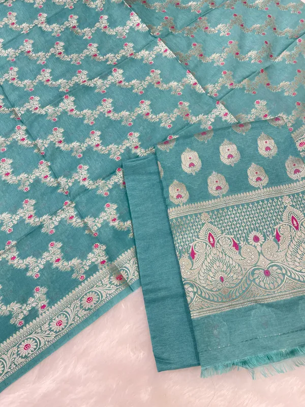 Puresilk_Handloom_Turquoise_Blue_Viscose_Silk_Banarasi_3_pcs_Suit_Set_RHN_VS11