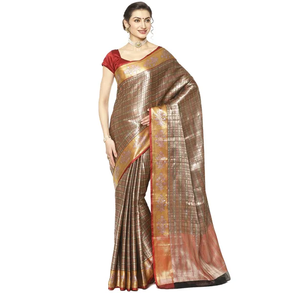 Brown_Kanchi_Silk_Banarasi_Sarees_For_Women_GEBE3