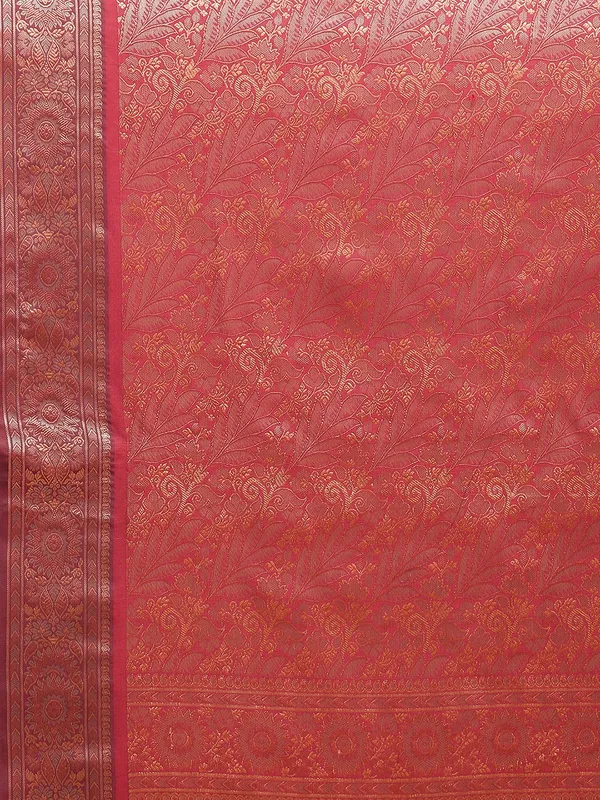 Humairah_Handwoven_Grey_Valkalam_Katan_Silk_Booti_Border_With_Maroon_Blouse_Banarasi_Saree