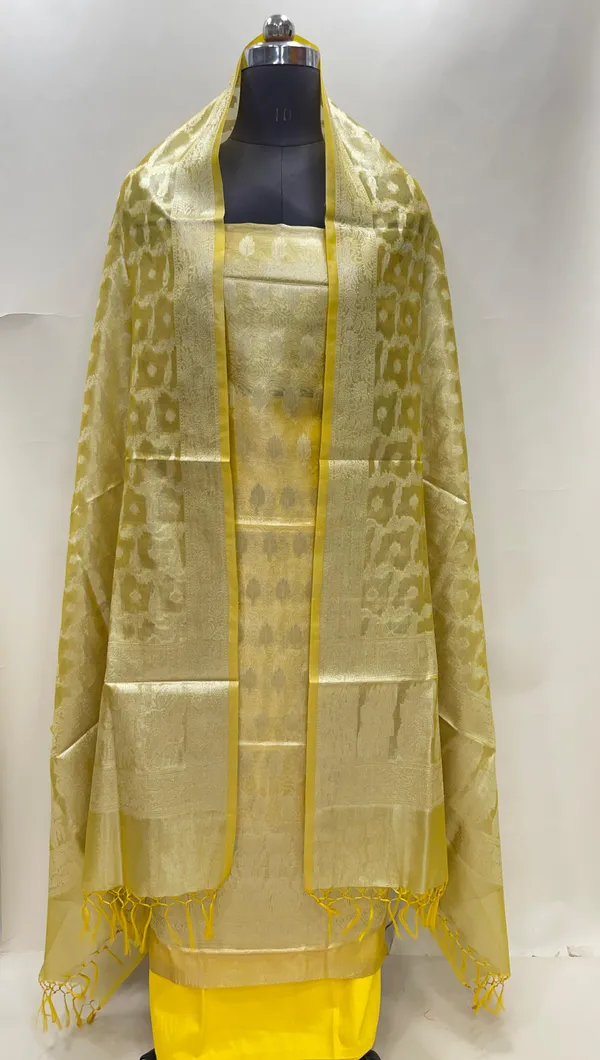 Humairah_Yellow_Tissue_Silk_Floral_Zari_Booti_3_pcs_Suit_Set_with_Plain_Bottom_and_Floral_Zari_Checkered_Jaal_Yellow_Dupatta