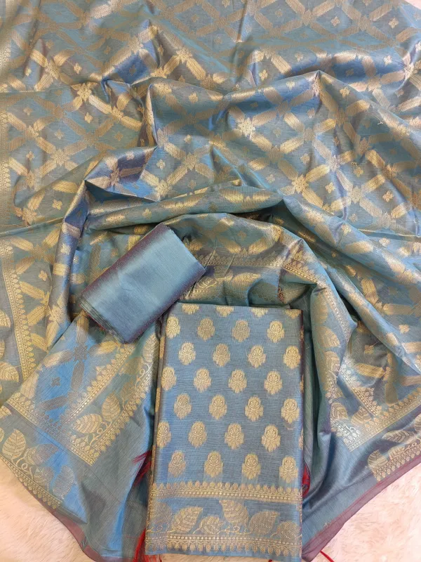 Grey_Cotton_Blend_Floral_Zari_Booti_with_Zig-Zag_Zari_Jaal_Dupatta_Banarasi_Suit_65SHL_PV5
